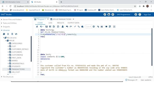 SAS CHARACTER FUNCTIONS - 7|PERL REGULAR EXPRESSION in SAS|SEARCH FOR A VALUE PATTERN IN A VARIABLE смотреть онлайн