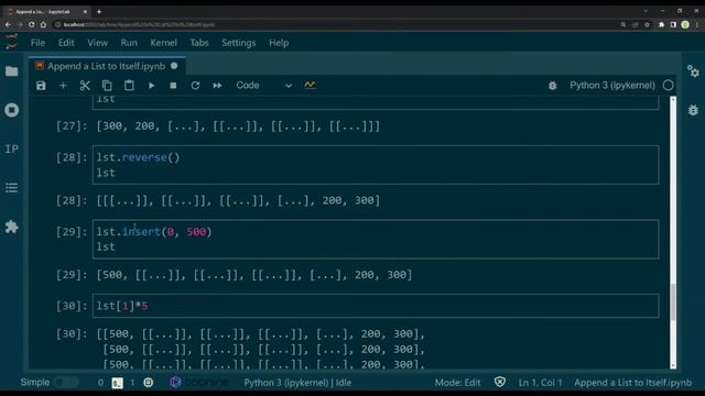 Append a Python List to Itself смотреть онлайн