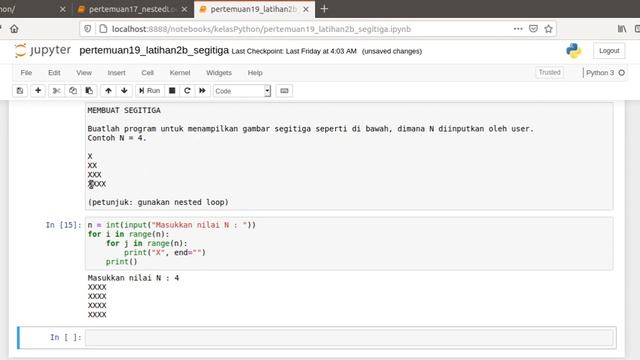 Kelas Python 3 - Latihan 2b - Membuat Gambar Segitiga #19 смотреть онлайн