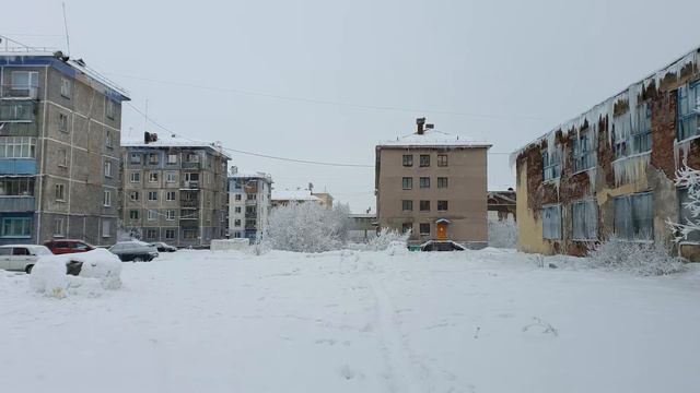 Воркута 2020.Мороз и снег. Немного ул.Пищевиков, внутренний дворик Горного. смотреть онлайн