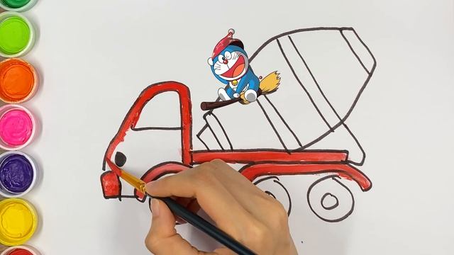Нарисуй бетономешалку для малыша / Draw Concrete Mixer Truck For Kid смотреть онлайн