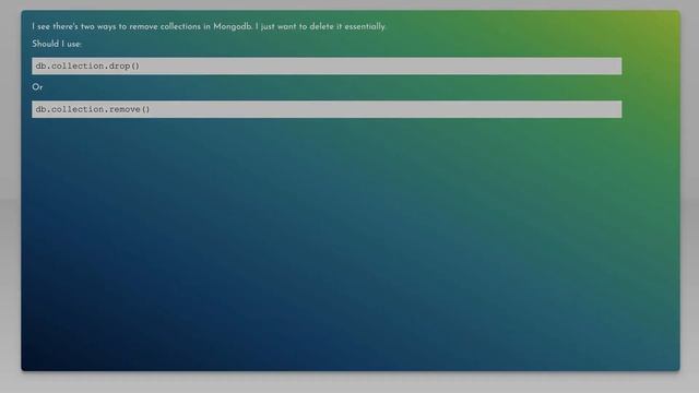 What's the difference between Drop and Remove in Mongodb? смотреть онлайн