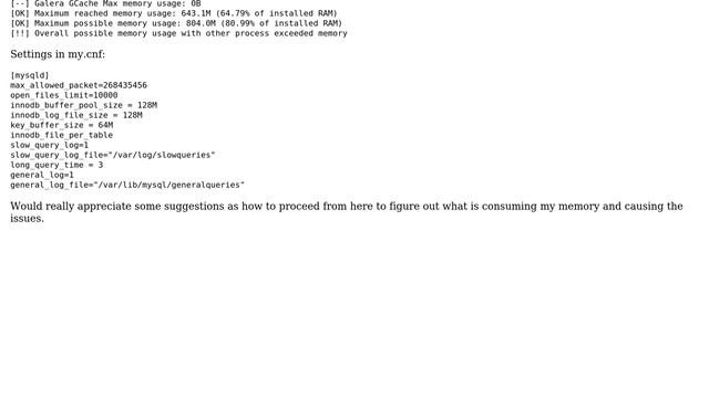 Databases: MySQL running out of memory смотреть онлайн