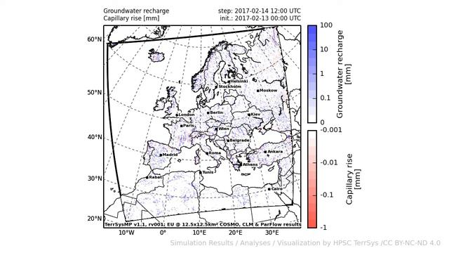 TerrSysMP monitoring run 2017-02-13 - recharge - Europe (72h) смотреть онлайн