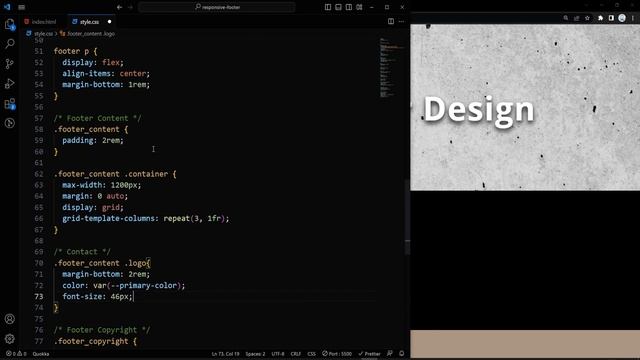 Responsive Footer Design using HTML & CSS | Step By Step Tutorial смотреть онлайн