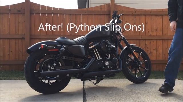 Harley Davidson Iron 883 Python 2.5" Slip On's before & after смотреть онлайн