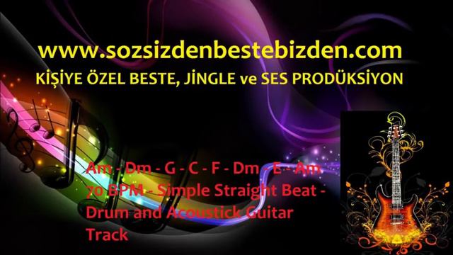 Gitar ve Bateri Altyapı - Guitar and Drum Backing Track (Am,Dm,G,C,F,Dm,E,Am 70 BPM) смотреть онлайн