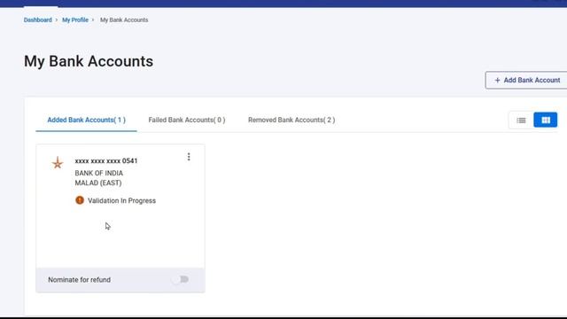 Pre Validate Bank Account on new e filing portal - Validation in progress error | Online ITR 2021-2 смотреть онлайн