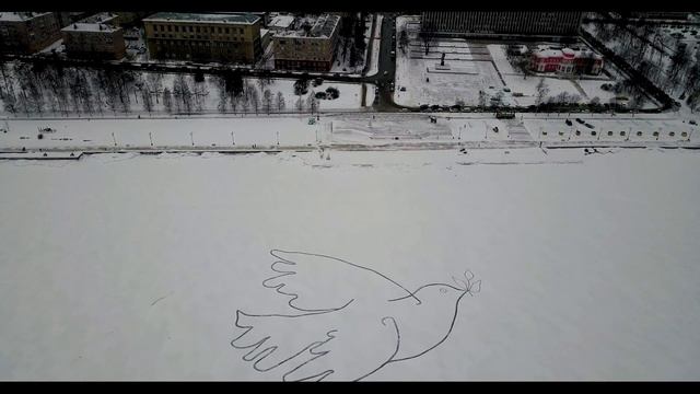 "Голубка" Пикассо в Петрозаводске на льду Онежского озера смотреть онлайн