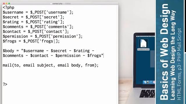 Learn HTML: HTML Forms, p3 - PHP Mail Script смотреть онлайн