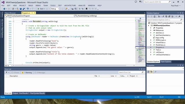 Twenty C# Questions Explained, 02, How does one parse XML files? смотреть онлайн