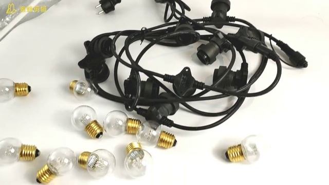 WENDADECO E27 Rubber Cable Ip65 Led Outdoor Vintage Festoon  Lights100m