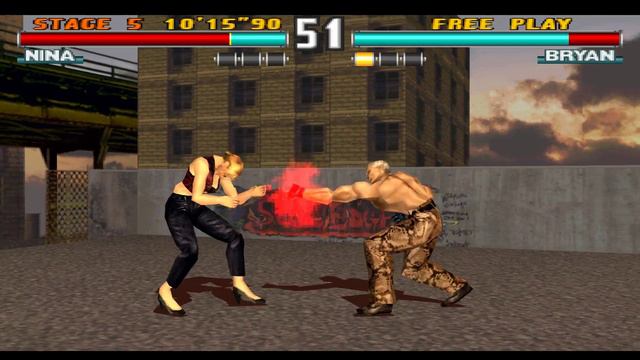 Tekken 3 [PS1(Duckstation), 1998]: Nina Williams Arcade playthrough - 2P outfit смотреть онлайн