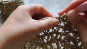 Коврик из джута крючком.