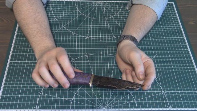 Нож ручной работы Ламинированный баклажан.