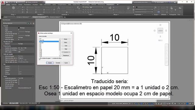 98 - Autocad 2017 - Espacio modelo y papel escalas comunes en arquitectura смотреть онлайн