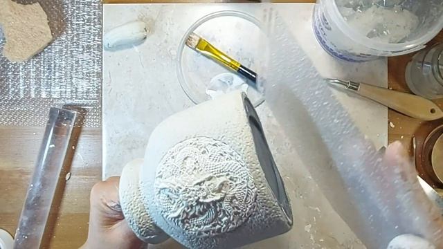 Имитация керамики. Декор простой стеклянной банки. DIY смотреть онлайн