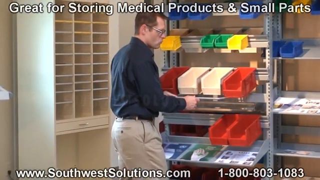 WRX Sliding Bin Storage Shelving | Hanging Plastic Bins on Rails смотреть онлайн