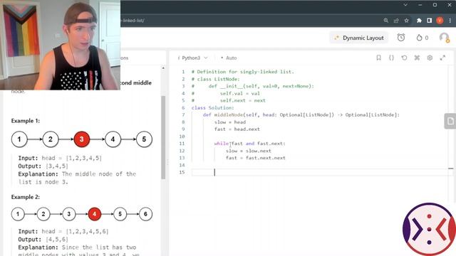 Yukaria Code: Solving Leetcode 876 Middle of Linked List in Python смотреть онлайн