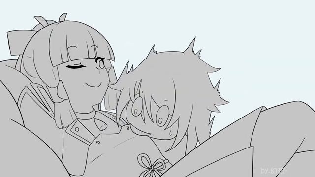 Аяка и Аято на 1апреля Геншин анимация смотреть онлайн