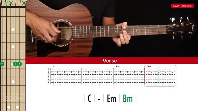 Lovely Guitar Cover Billie Eilish 🎸|Tabs + Chords| смотреть онлайн