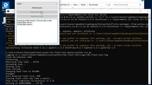 Flash MicroPython to Kano Pixel Kit on Windows 10 (Using Python) смотреть онлайн