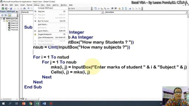 Excel VBA - Part 22 : Two dim. array and Debug.Print in Konkani & English for ITI COPA trainees смотреть онлайн