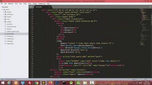 Admin Side Panel for Advaced Chatbot | Advance Chatbot in Php