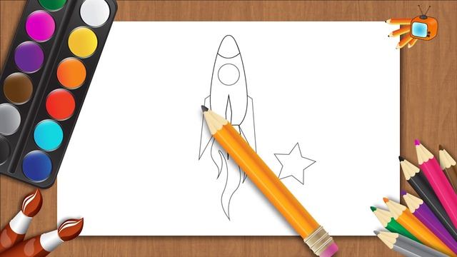 Учимся рисовать ракету Уроки рисования для детей смотреть онлайн