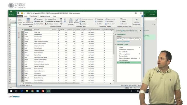 Excel. Power Query. Transformación y añadido de columnas | 20/107 | UPV смотреть онлайн