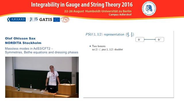 Olof Ohlsson Sax - Massless modes in AdS_3/CFT_2: Symmetries, Bethe equations and dressing phases смотреть онлайн
