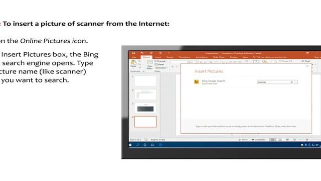 Activity 4. 7. 4 : To insert a picture (Here, a scanner) online, in a slide смотреть онлайн