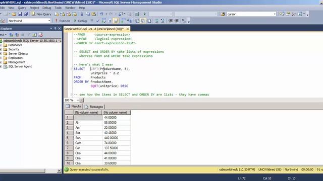 Simple SQL WHERE clause смотреть онлайн