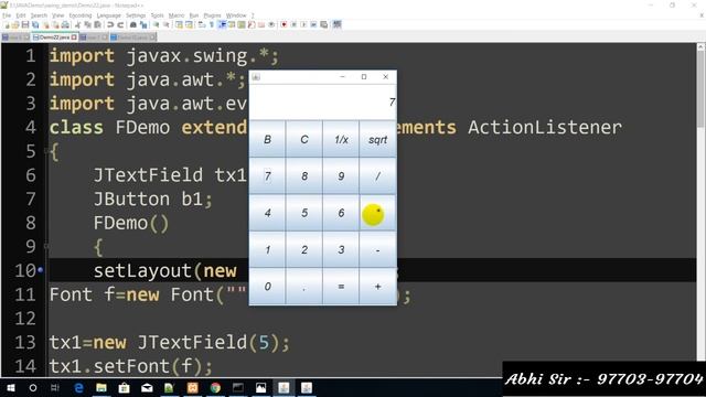 Swing ( calculator part-1 ) in java in Hindi part 23 смотреть онлайн