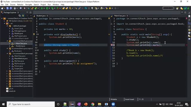 Core Java (Access Modifier-Private) смотреть онлайн
