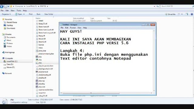 CARA INSTALASI PHP Versi 5.6 смотреть онлайн
