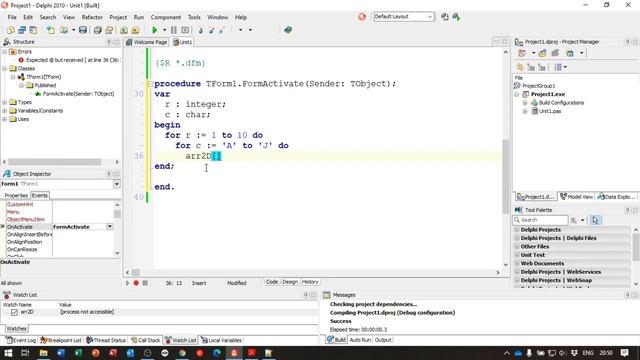 2. Loading a 2D array with random numbers смотреть онлайн