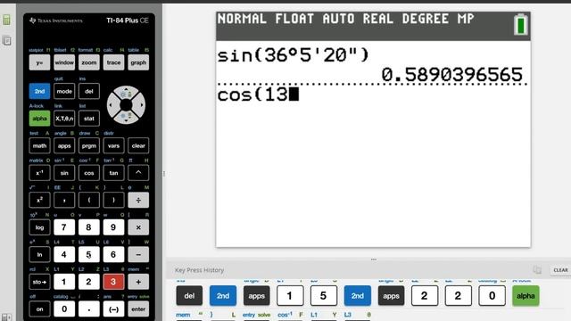 Evaluate Sin, Cos, Tan with Degrees, Minutes, Seconds in TI-84 смотреть онлайн