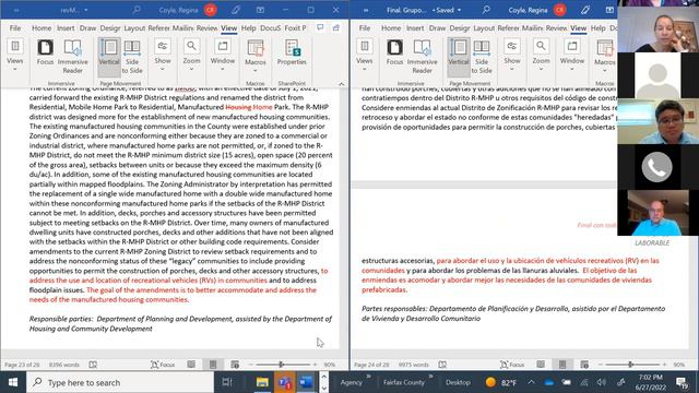 Manufactured Housing Task Force - Grupo De Trabajo De Vivienda Manufacturada - June 27, 2022