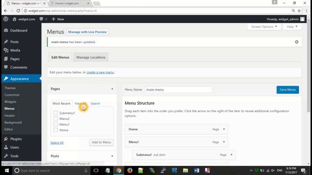 How to create menu, submenu, Page and Blog Post in WordPress English смотреть онлайн
