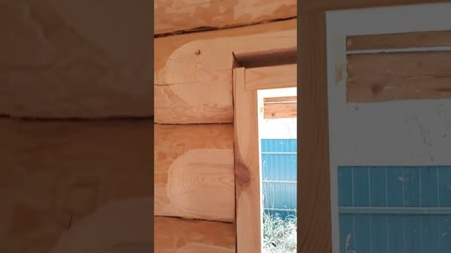 Окосячка в доме из бревна с радиусом. смотреть онлайн