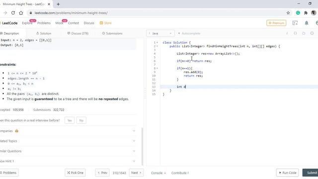 Minimum Height Trees | Live Coding with Explanation | Leetcode #310 смотреть онлайн