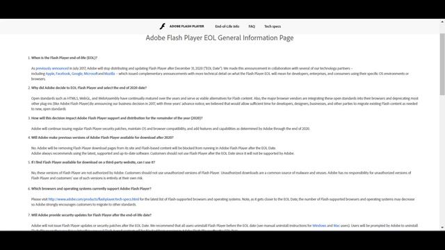 [Adobe Website] END OF LIFE of adobe flash (Dec 31 2020) смотреть онлайн