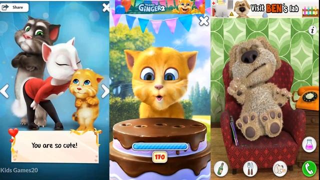 Talking Tom and Friends 2 | Talking Tom Cat 2 / Gameplay For Kids HD смотреть онлайн