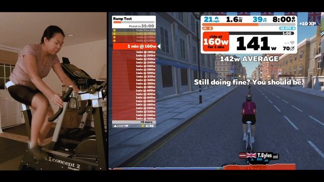 How I Use The Concept2 BikeErg On Zwift To Do A Ramp Test.