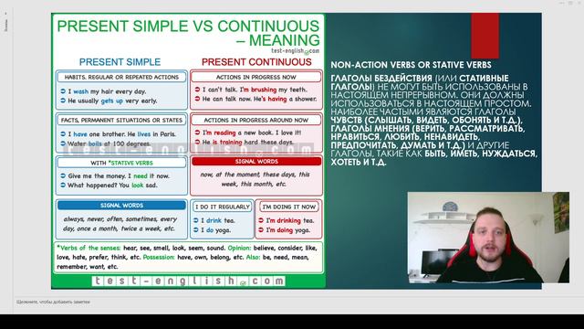 Настоящее простое против настоящего продолжительного. Present Simple vs Continuous смотреть онлайн