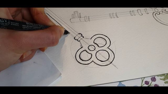 Drawing simple Antique Keys | Illustration смотреть онлайн