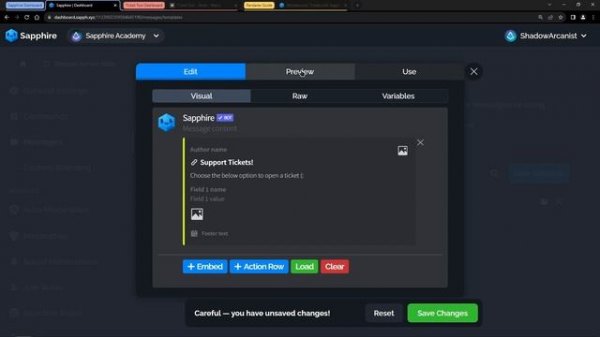 Ticket System with Select Menu | Sapphire Academy