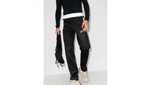 Palm Angels logo print track trousers смотреть онлайн