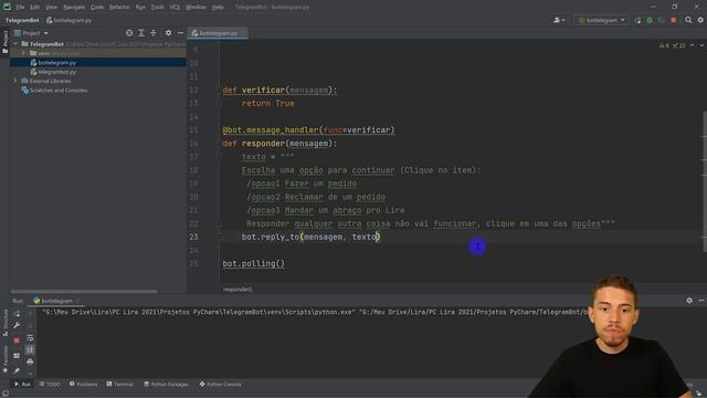 Como Criar um Bot de Telegram com Python смотреть онлайн